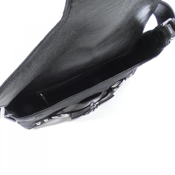 GUCCI Black Leather Shoulder Bag with Gold Chain 114915 - Picture 9 of 10